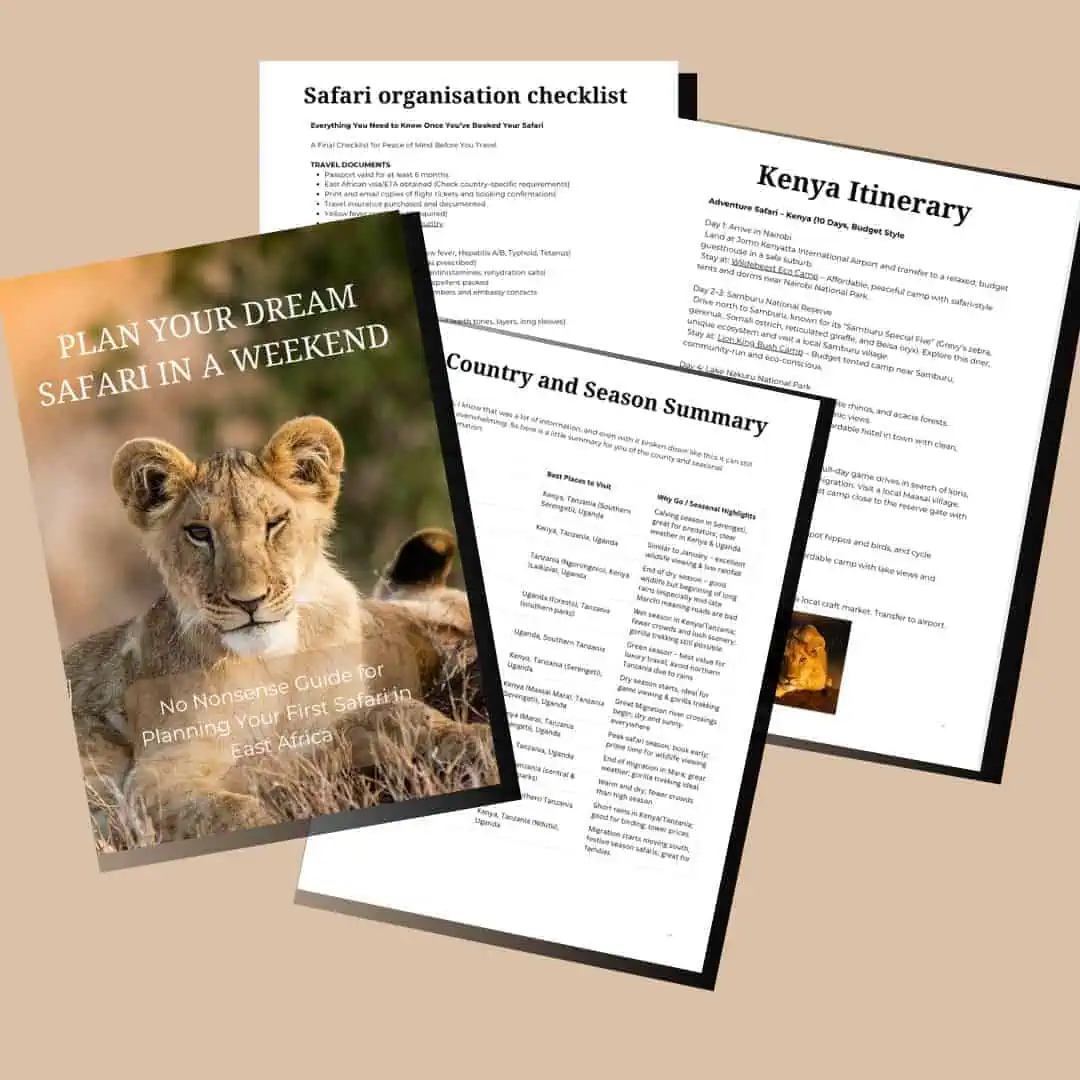 Plan your dream safari in a weekend includes 