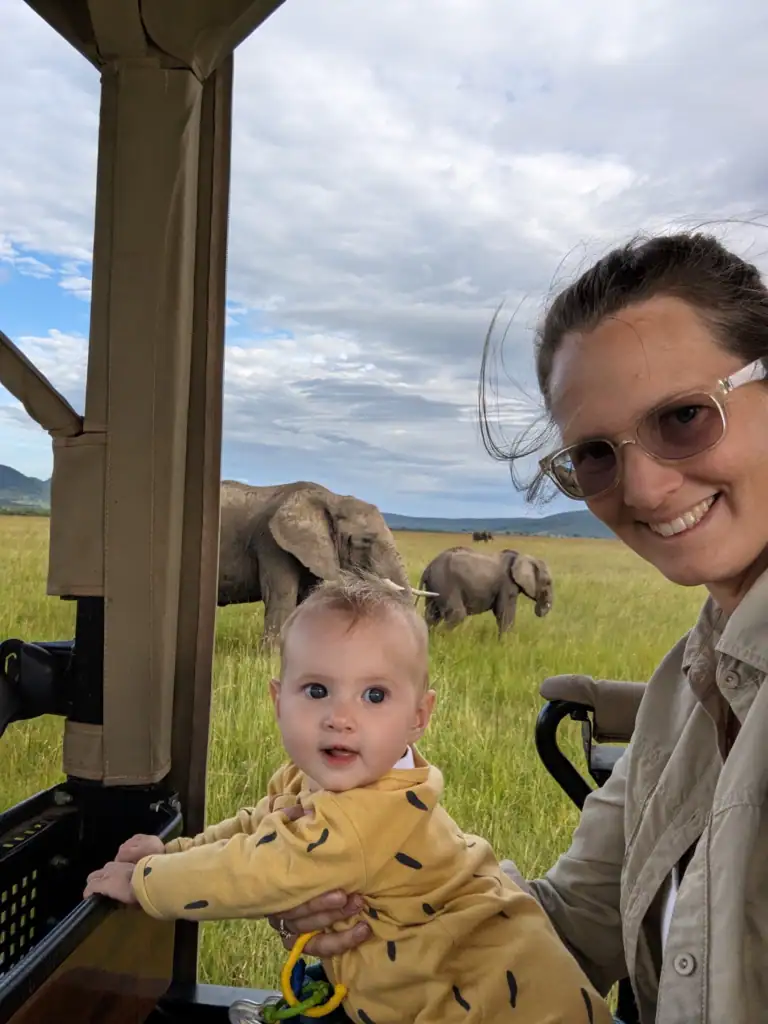 My family on a game drive